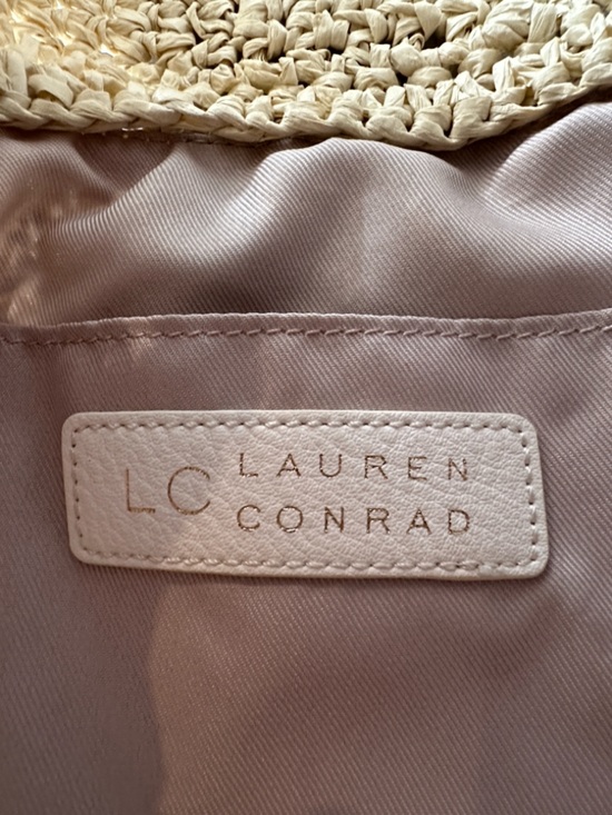 LC Lauren Conrad Woven Straw Crossbody Bag with Cream Accents. - Picture 2 of 9